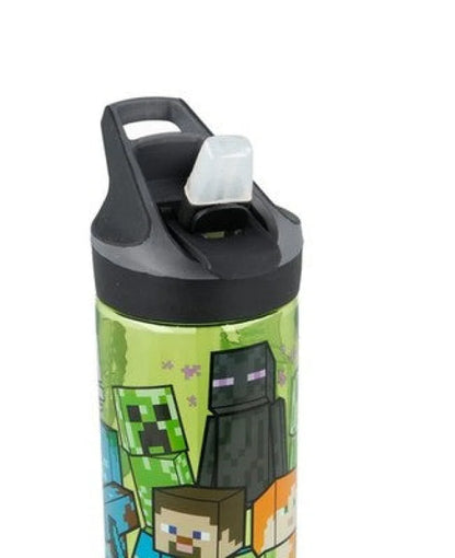 Minecraft Steve Alex Creeper Trinkflasche Flasche 620 ml. Haltegriff und Halm - WS-Trend.de