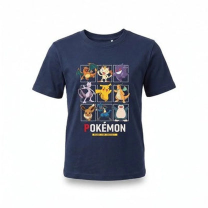 Pokemon Pikachu Jungen T-Shirt Kurzarm Shirt Gr. 98-128 100% Baumwolle - 104 Dunkelblau - WS-Trend.de