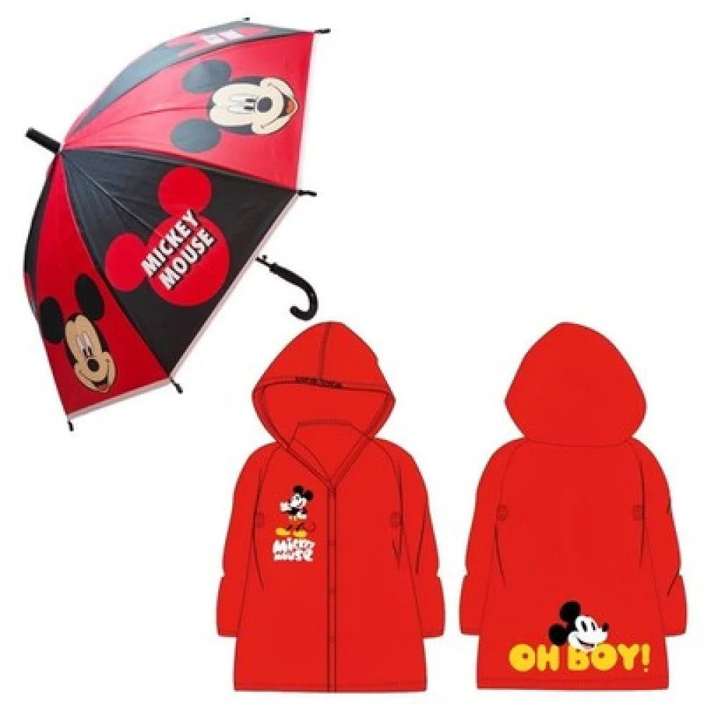Disney Mickey Maus Kinder Jungen Regenschirm plus Regenponcho Schirm - WS-Trend.de