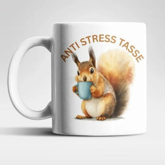Anti Stress Eichhörnchen Kaffeetasse Teetasse Tasse Geschenkidee - WS-Trend.de