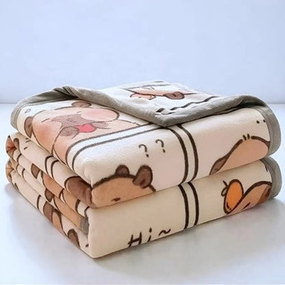 Capybara Flanell Decke XL - Warme Kuscheldecke 150x210 cm - WS-Trend.de