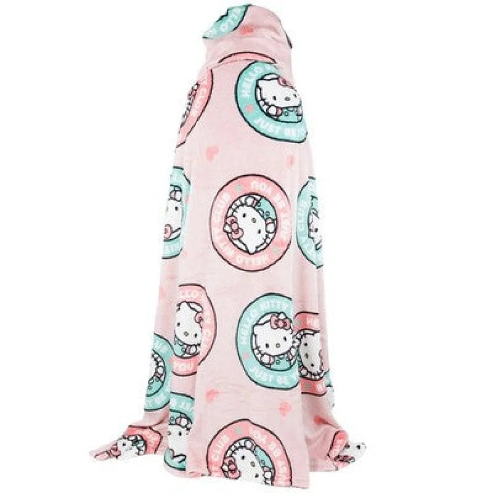 Hello Kitty Flanell Decke XL - Warme Kuscheldecke mit Kapuze - WS-Trend.de