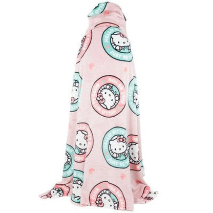 Hello Kitty Flanell Decke XL - Warme Kuscheldecke mit Kapuze - WS-Trend.de