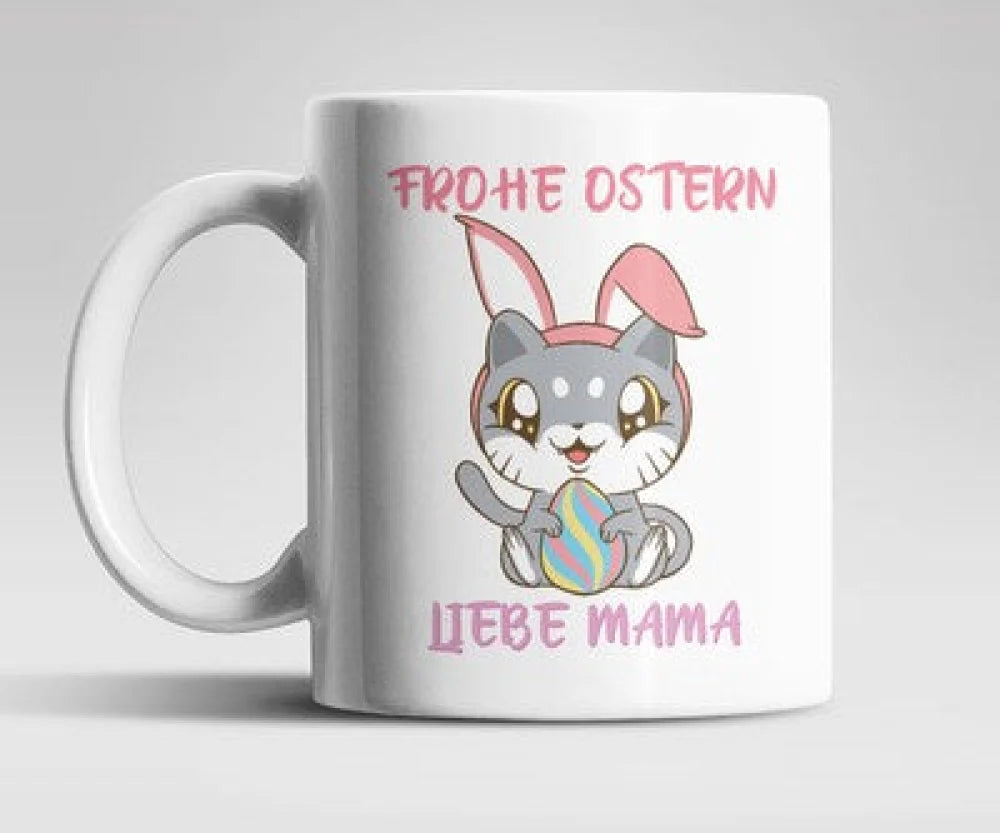 Frohe Ostern Kätzchen Oma Mama Kaffeetasse Teetasse - WS-Trend.de