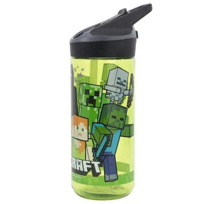 Minecraft Steve Alex Creeper Trinkflasche Flasche 620 ml. Haltegriff und Halm - WS-Trend.de