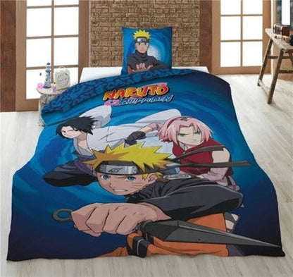 Naruto Shippuden Sasuke Sakura Flanell Bettwäsche 2tlg Set 135x200 80x80 cm - WS-Trend.de