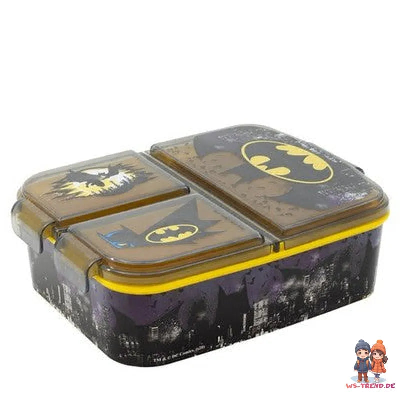 DC Comics Batman Kinder 2 teiliges Set 3 Kammer Brotdose Edelstahl Trinkflasche - WS-Trend.de