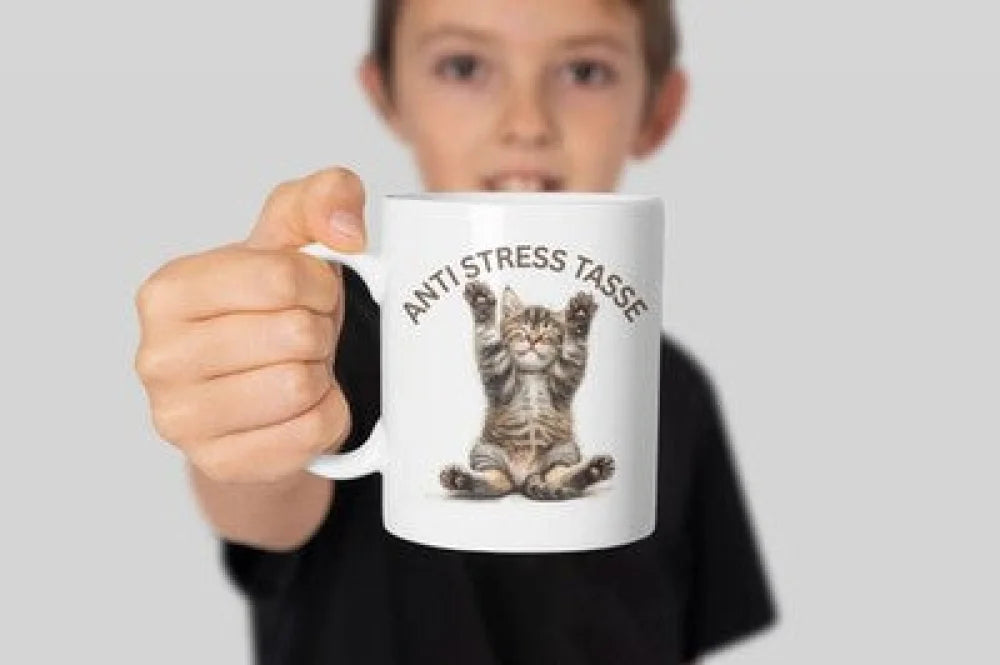 Anti Stress Baby Katze Kaffeetasse Teetasse Tasse Geschenkidee 325 ml - WS-Trend.de