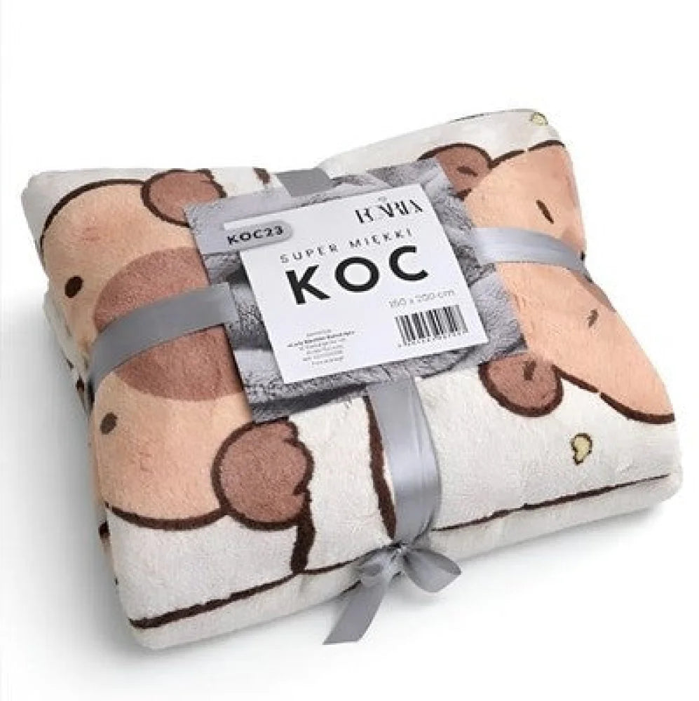 Capybara Flanell Decke XL - Warme Kuscheldecke 150x210 cm - WS-Trend.de