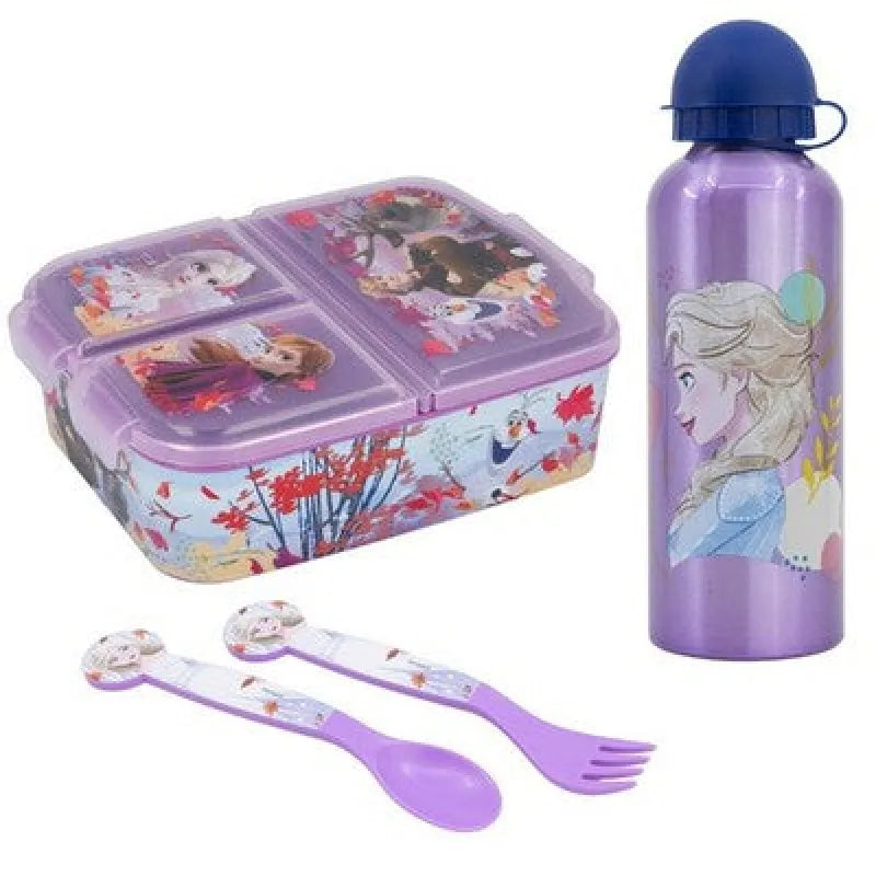 Disney Die Eiskönigin Elsa 4 tlg Kinder Set Brotdose Alu-Trinkflasche Besteck - WS-Trend.de