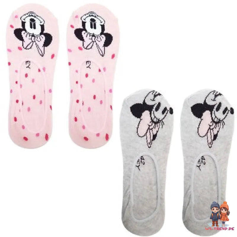 Disney Minnie Maus 2er Set Damen Kurzsocken Füßlingen Socken Gr. 35 bis 42 - WS-Trend.de