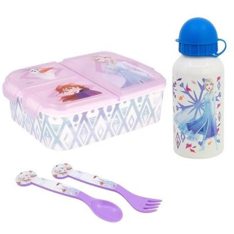 Disney Die Eiskönigin Elsa 4 tlg Kinder Set Brotdose Alu-Trinkflasche Besteck - WS-Trend.de