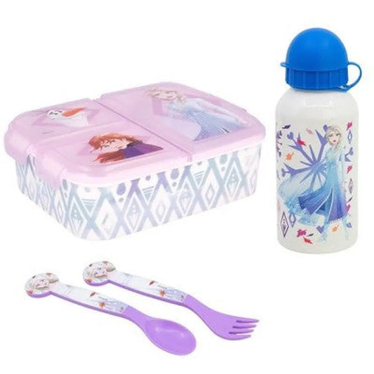 Disney Die Eiskönigin Elsa 4 tlg Kinder Set Brotdose Alu-Trinkflasche Besteck - WS-Trend.de