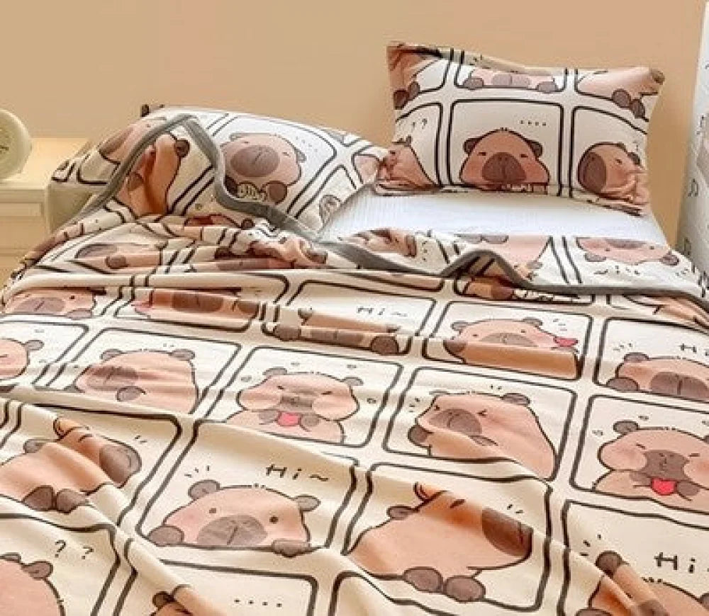 Capybara Flanell Decke XL - Warme Kuscheldecke 150x210 cm - WS-Trend.de