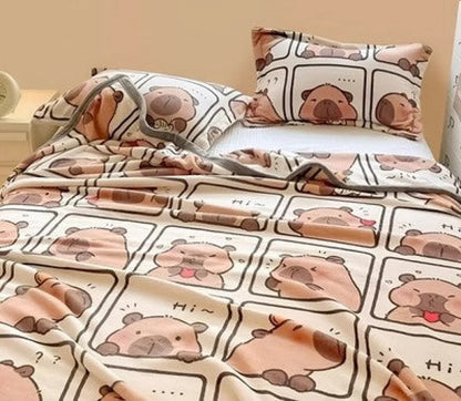 Capybara Flanell Decke XL - Warme Kuscheldecke 150x210 cm - WS-Trend.de