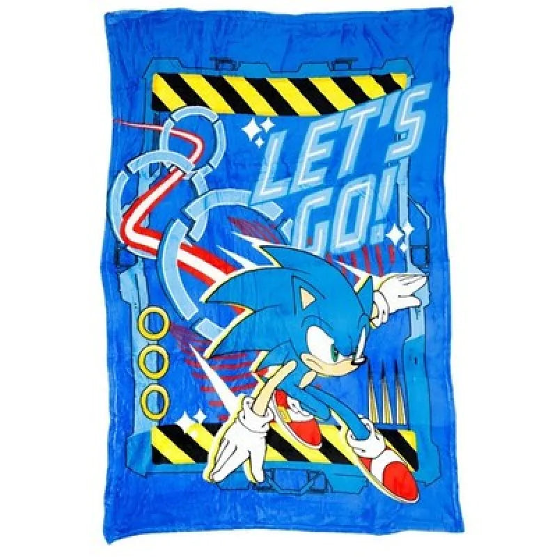 Sonic Prime Kinder Flanell Wohndecke warme Kuscheldecke 110x150 cm - WS-Trend.de