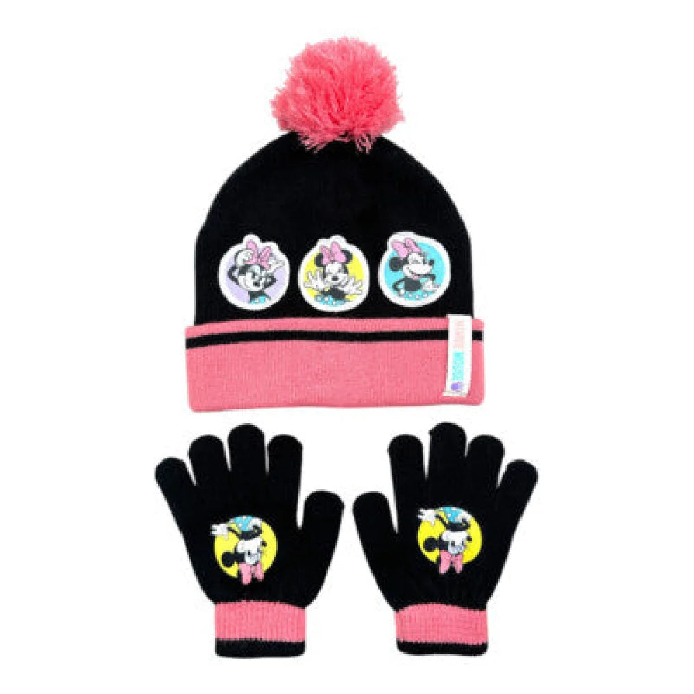 Disney Minnie Maus Kinder Winter Bommel Mütze plus Handschuhe Gr. 54 - WS-Trend.de