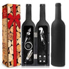 Edles 5-teiliges Weinaccessoires Set in Flaschenform – Geschenkbox