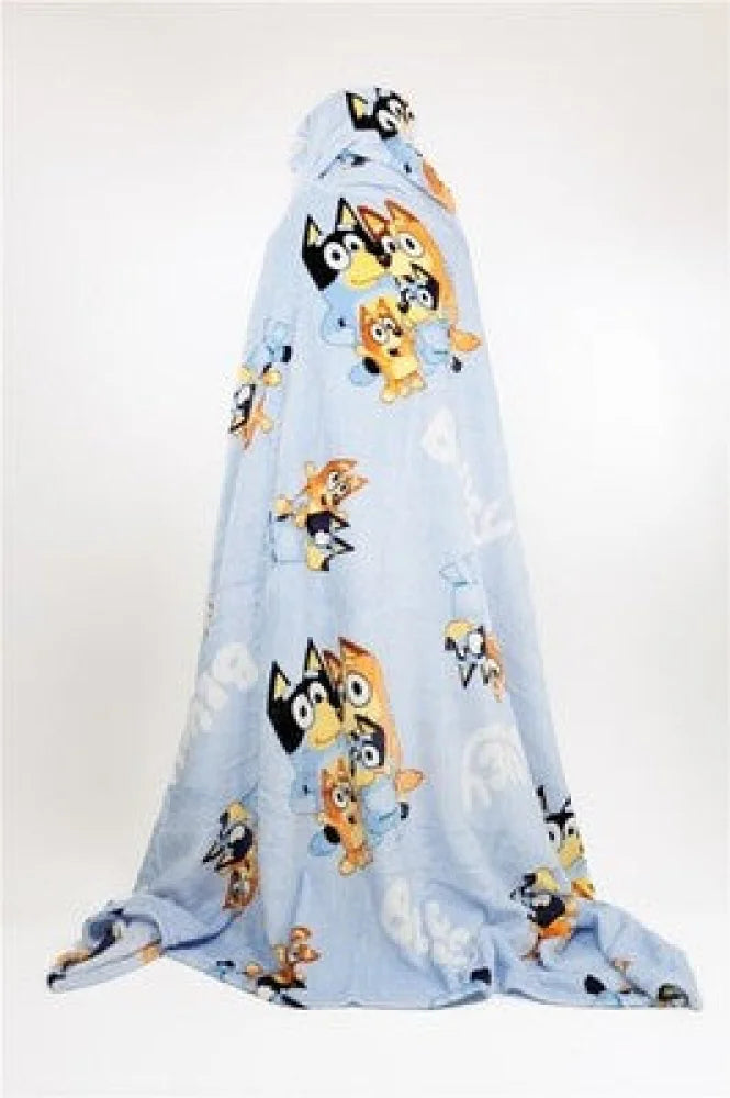 Bluey u Bingo Flanell Decke XL - Warme Kapuzen Kuscheldecke 120x150 cm - WS-Trend.de