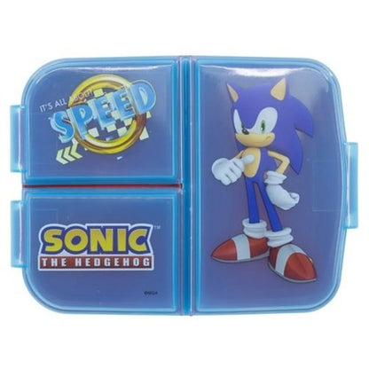Sonic the Hedgehog 4 teiliges Lunch Set Brotdose mit 3 Kammern Alu-Trinkflasche - WS-Trend.de