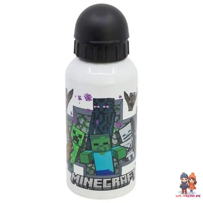 Minecraft Steve Alex Creeper Kinder Aluminium Trinkflasche 400 ml - WS-Trend.de