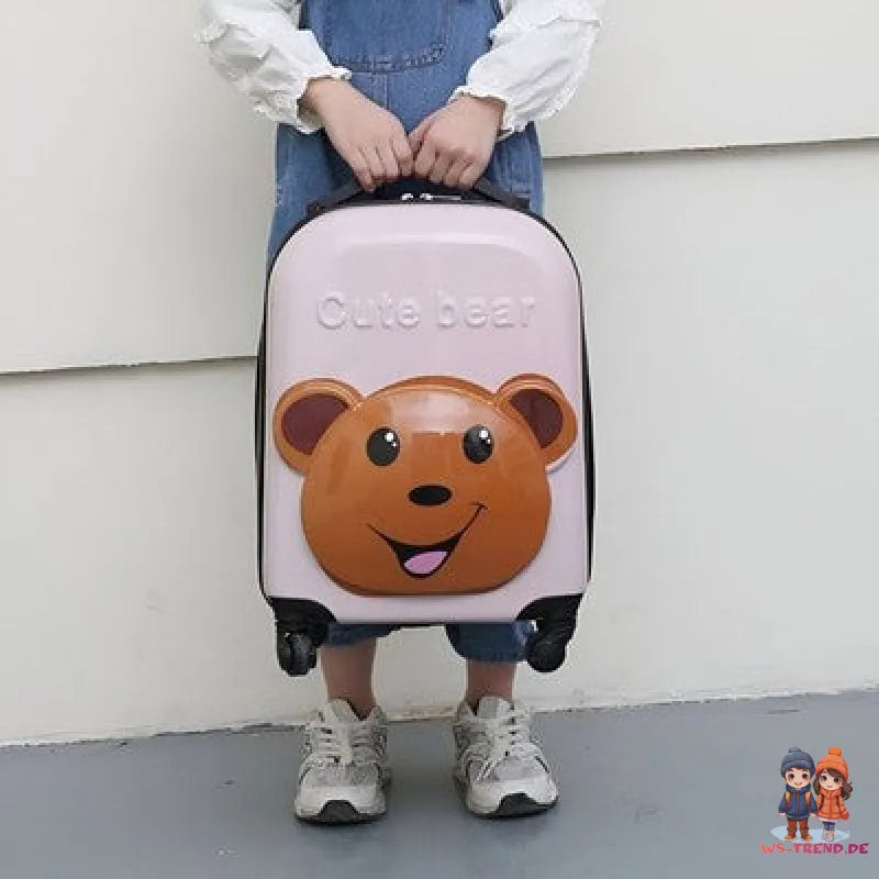Teddy Bär 3D Kinder Trolley Kinderkoffer ABS Kindertrolley 44x31x22 cm - WS-Trend.de