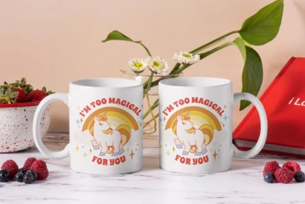 Einhorn Kaffeetasse Tasse mit Spruch - Im too Magical for You - WS-Trend.de
