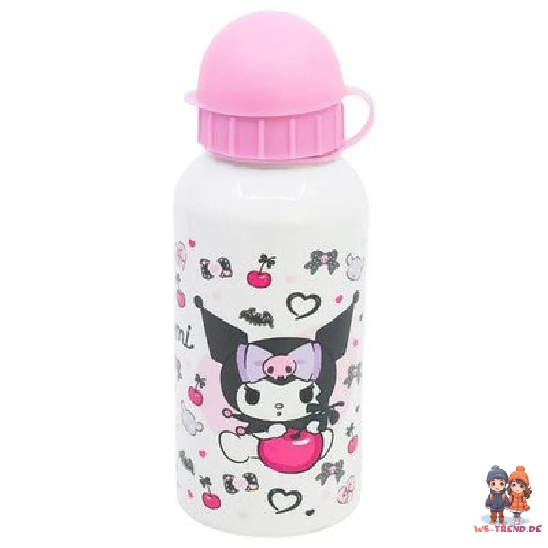 Kuromi Hello Kitty 2 tlg. Lunch Set Brotdose 3 Kammern ALU ATrinkflasche 400 ml - WS-Trend.de