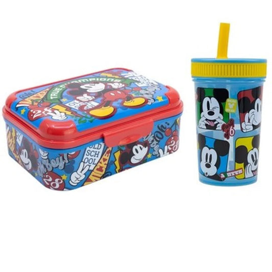 Disney Mickey Maus 2 tlg Lunch Set Brotdose Trinkbecher 465 ml - WS-Trend.de