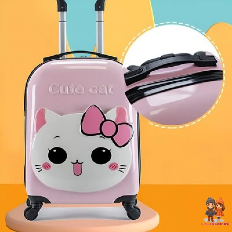 Katze Kätzchen 3D Kinder Trolley Kinderkoffer ABS Kindertrolley 44x31x22 cm - WS-Trend.de