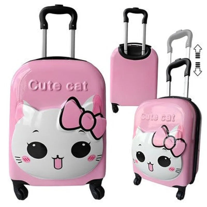 Katze Kätzchen 3D Kinder Trolley Kinderkoffer ABS Kindertrolley 44x31x22 cm - WS-Trend.de