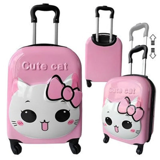 Katze Kätzchen 3D Kinder Trolley Kinderkoffer ABS Kindertrolley 44x31x22 cm - WS-Trend.de