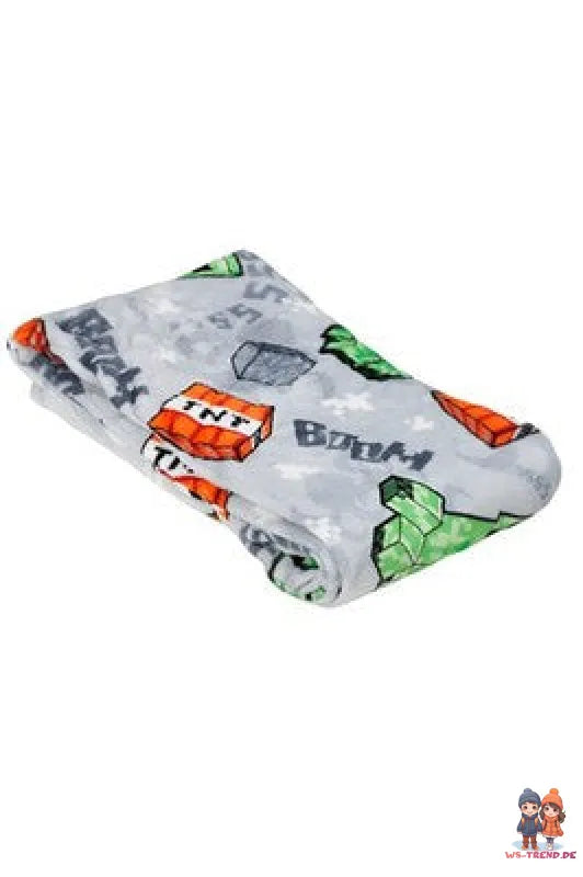 Minecraft Creeper Flanell Fleecedecke Kuscheldecke Wohndecke 180x200 cm - WS-Trend.de