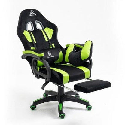 Gaming-Stuhl Drehstuhl verstellbare Rückenlehne 2 Kissen Fußstütze - WS-Trend.de