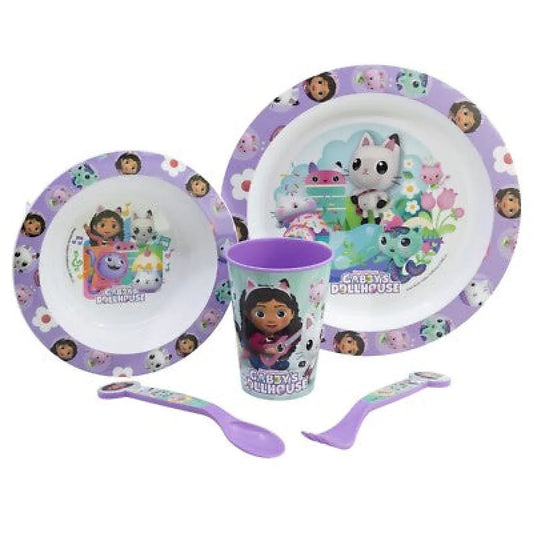 Gabbys Dollhouse Mädchen Kinder Geschirr Set 5 tlg Becher Teller Schüssel WS Trend.de