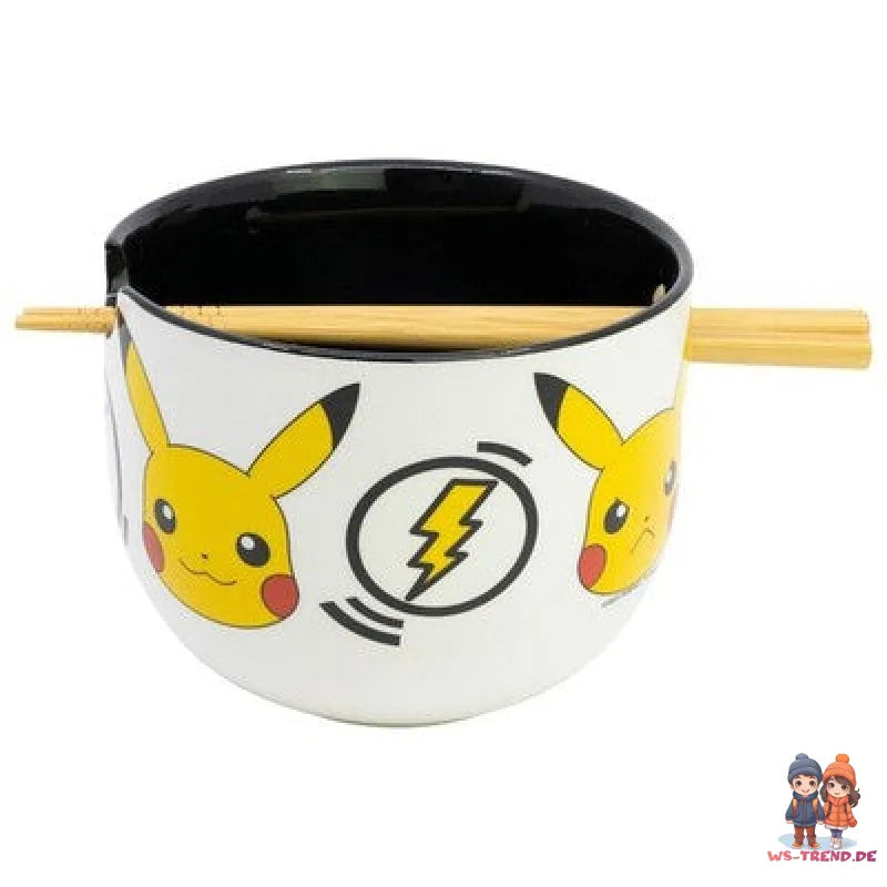 Pokemon Pukachu Ramen Suppen Keramik Schüssel mit Stäbchen 18x10 cm - WS-Trend.de