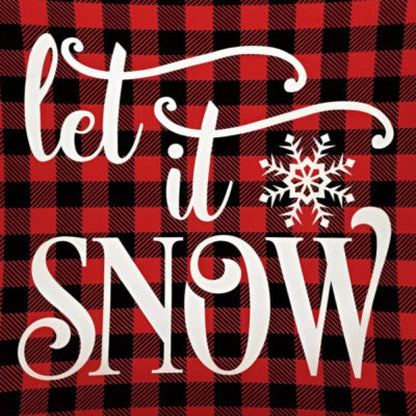 Weihnachten Christmas Let it Snow Kissenbezug Dekokissen 45x45 cm - WS-Trend.de