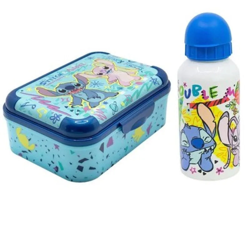 Disney Lilo und Stitch Angel 2 tlg. Lunch Set Brotdose Alu Trinkflasche 400 ml - WS-Trend.de