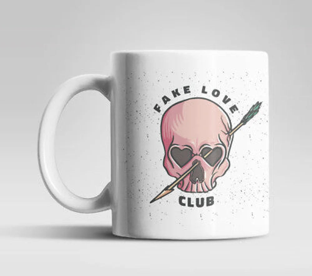 Totenkopf Fake Love Club Kaffeetasse Teetasse Geschenkidee - WS-Trend.de