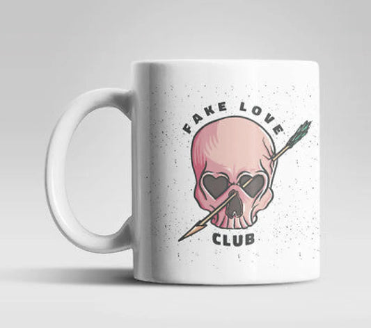 Totenkopf Fake Love Club Kaffeetasse Teetasse Geschenkidee - WS-Trend.de