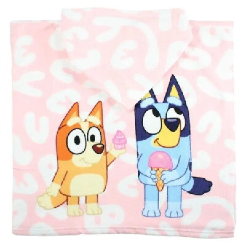 Bluey und Bingo Kleinkind Poncho Badeponcho mit Kapuze 50x100 cm - WS-Trend.de