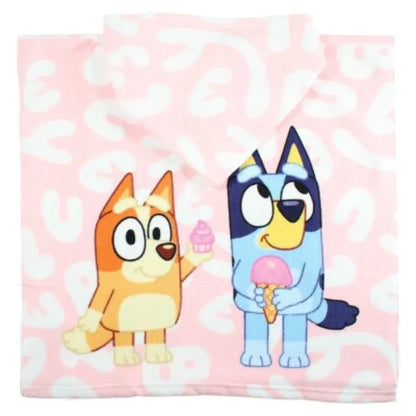 Bluey und Bingo Kleinkind Poncho Badeponcho mit Kapuze 50x100 cm - WS-Trend.de