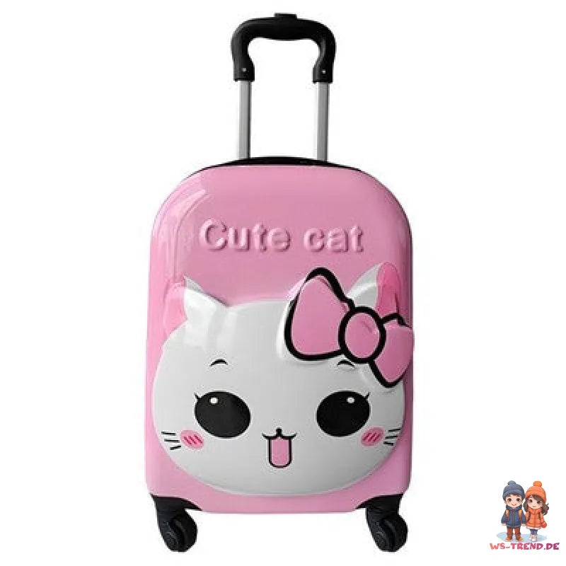Katze Kätzchen 3D Kinder Trolley Kinderkoffer ABS Kindertrolley 44x31x22 cm - WS-Trend.de
