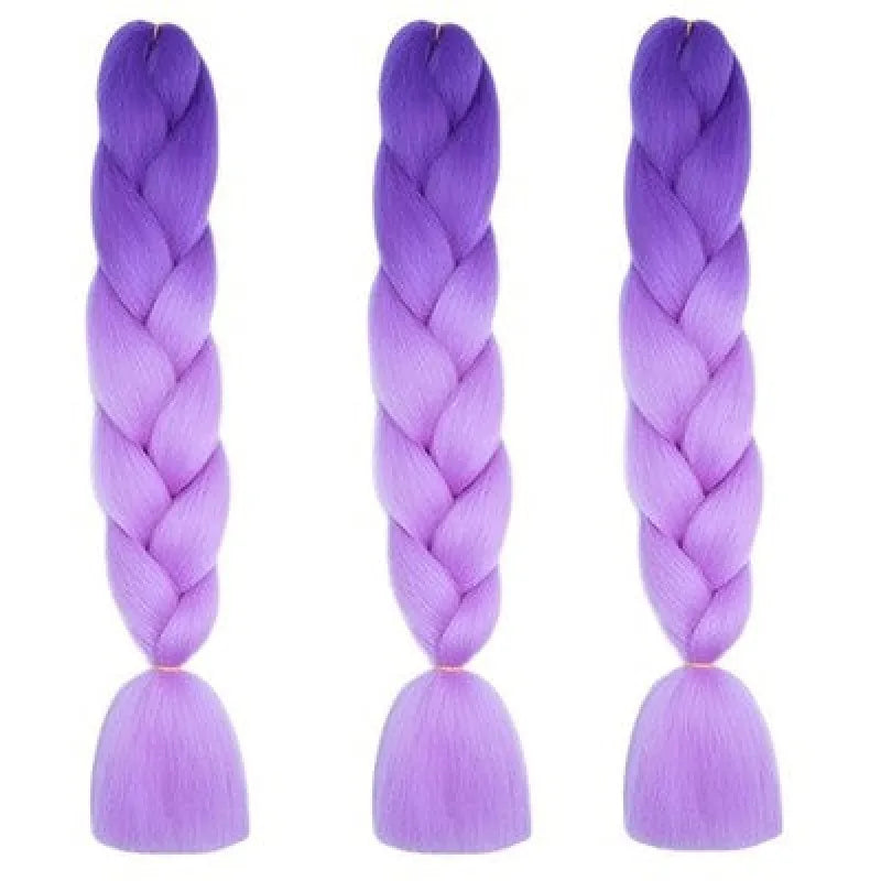 3er-Set Jumbo Kunsthaar (50 cm 100 g) – Kanekalon Extensions für Crochet - Lila/Violett - WS-Trend.de