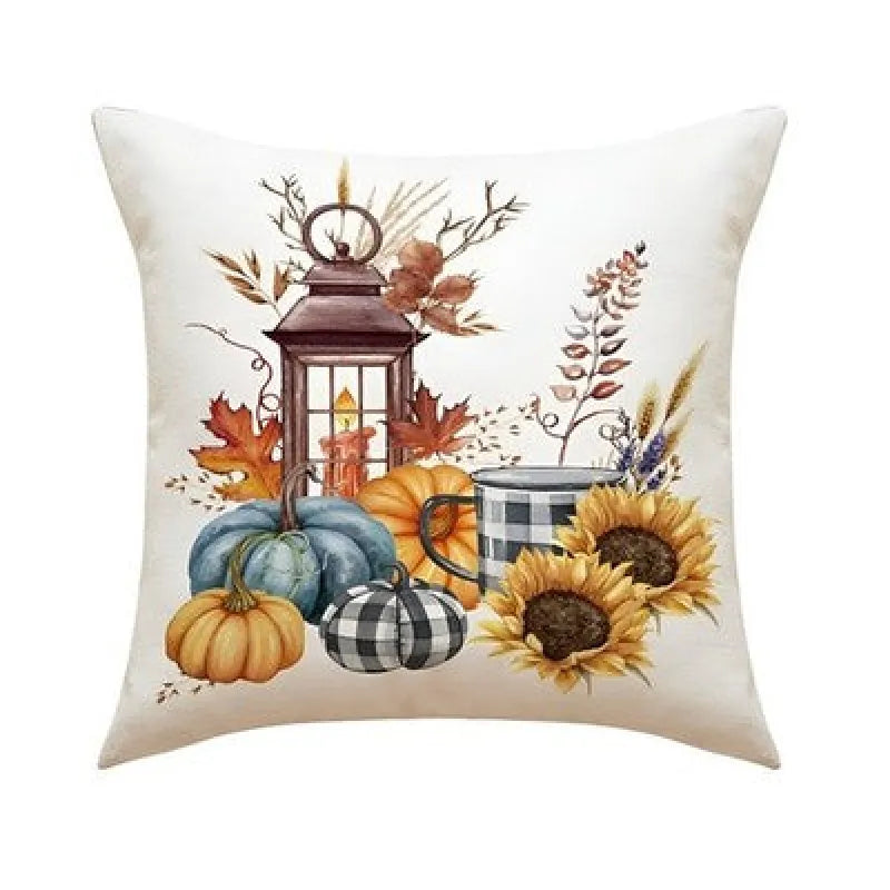 Herbst Motiv 2er Set Kissenbezug Dekokissen 45x45 cm - Bunt B - WS-Trend.de