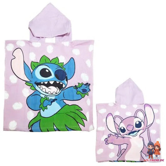 Disney Lilo Stitch Kinder Mädchen Mikrofaser Poncho Badetuch 55x110 cm - WS-Trend.de