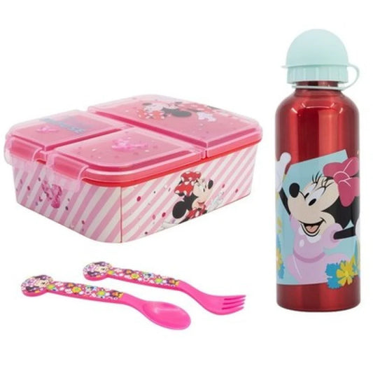 Disney Minnie Maus 4 tlg Lunch Set Brotdose Alu-Trinkflasche Besteck - WS-Trend.de