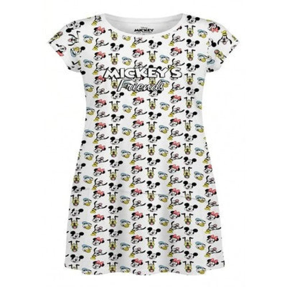 Disney Mickey Minnie Maus kurzarm Schlafshirt Nachthemd Schlafkleid Gr. 98-128 - 104 Bunt - WS-Trend.de