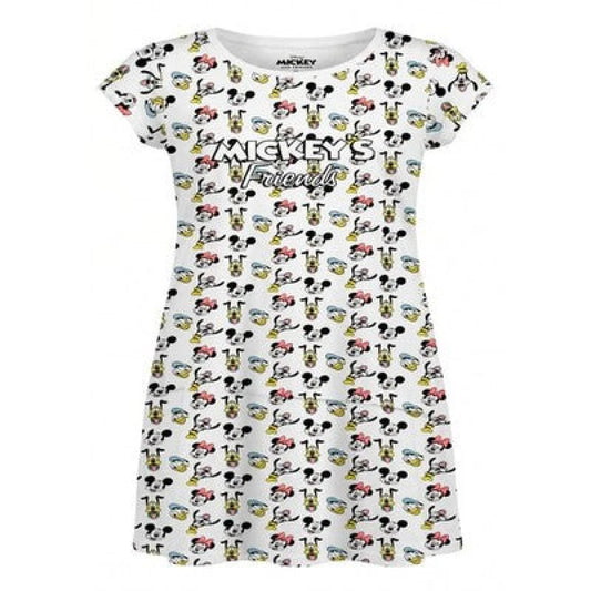 Disney Mickey Minnie Maus kurzarm Schlafshirt Nachthemd Schlafkleid Gr. 98-128 - 104 Bunt - WS-Trend.de