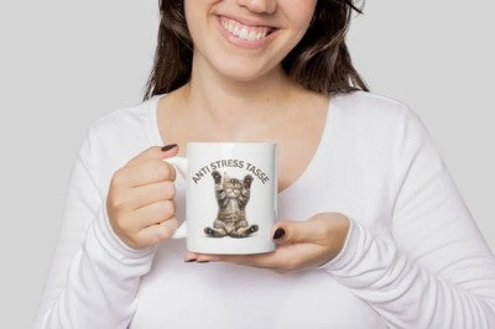 Anti Stress Baby Katze Kaffeetasse Teetasse Tasse Geschenkidee 325 ml - WS-Trend.de
